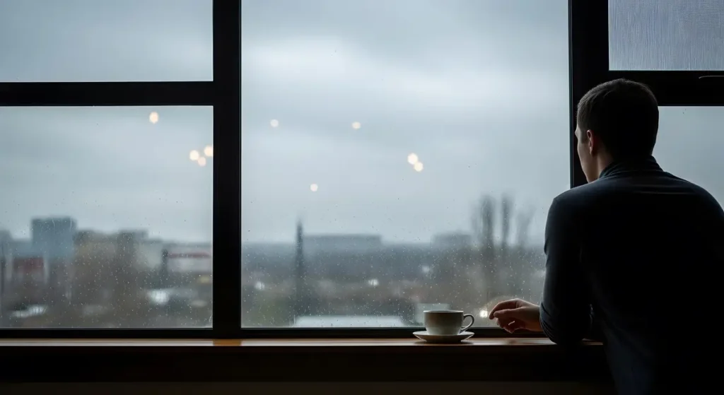 person solitude window