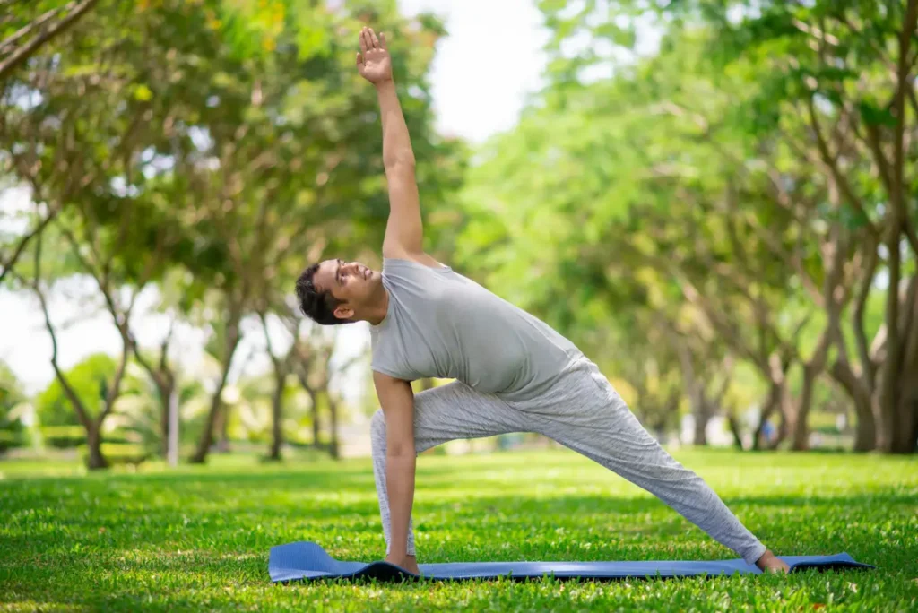 person doing yoga